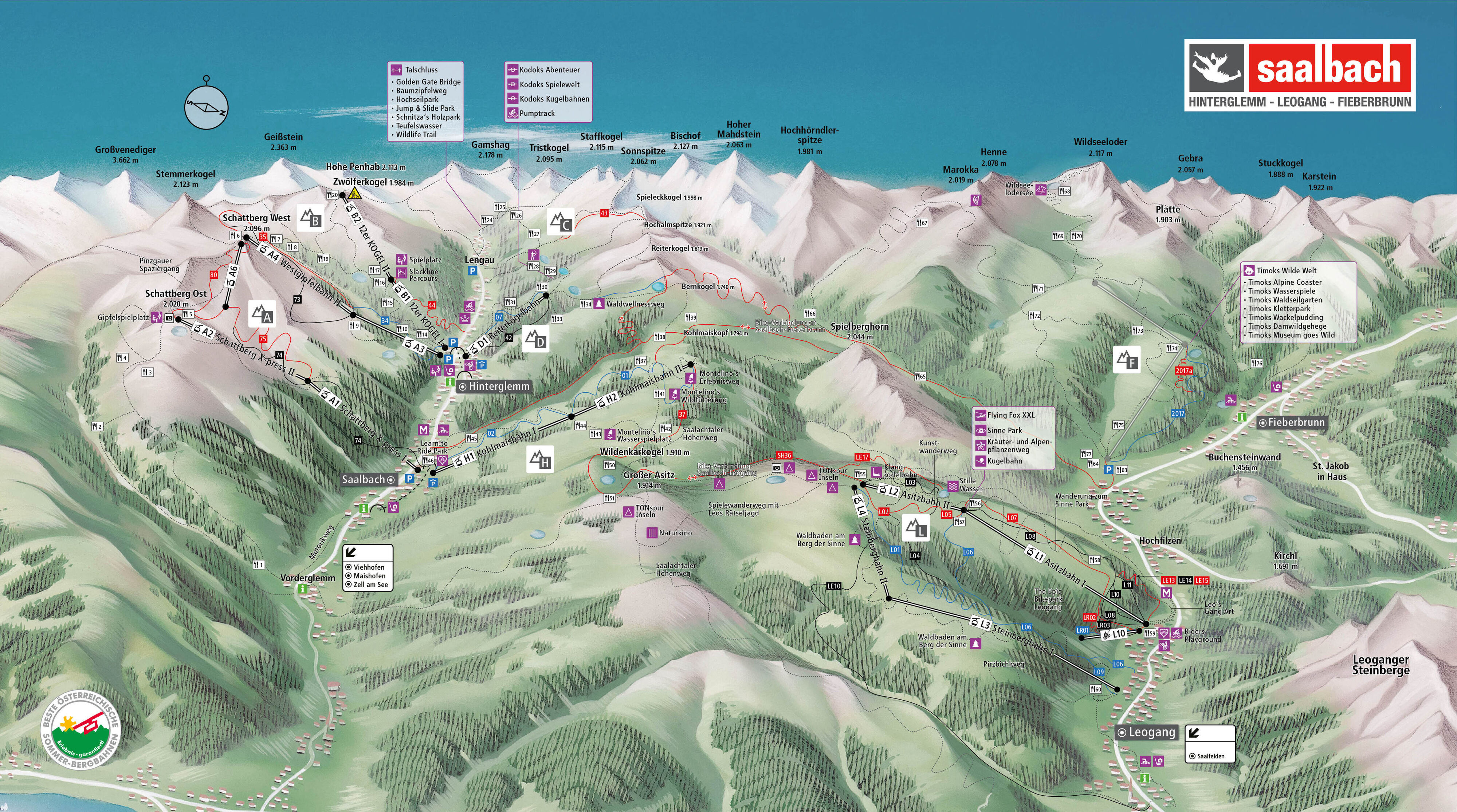 Saalbach - resort map