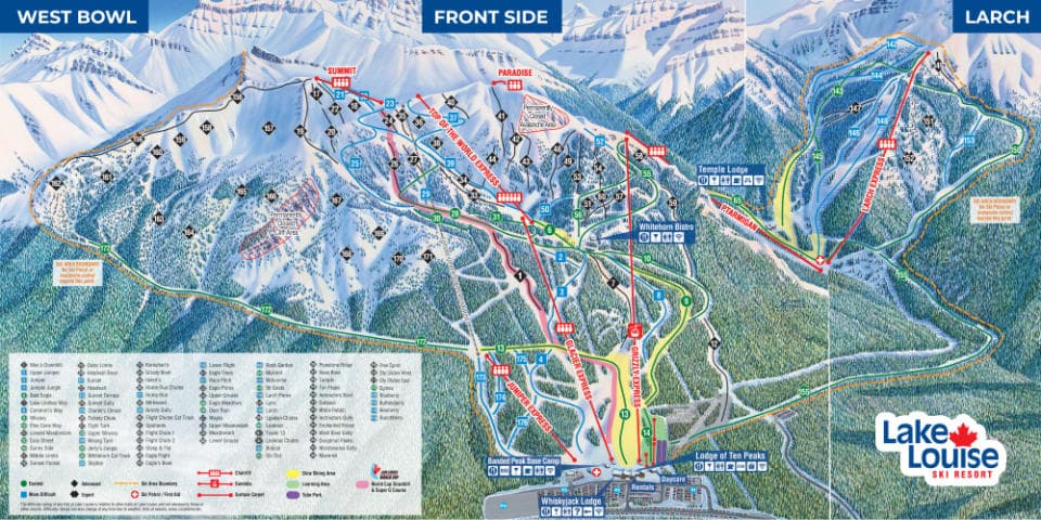 Lake Louise ski map