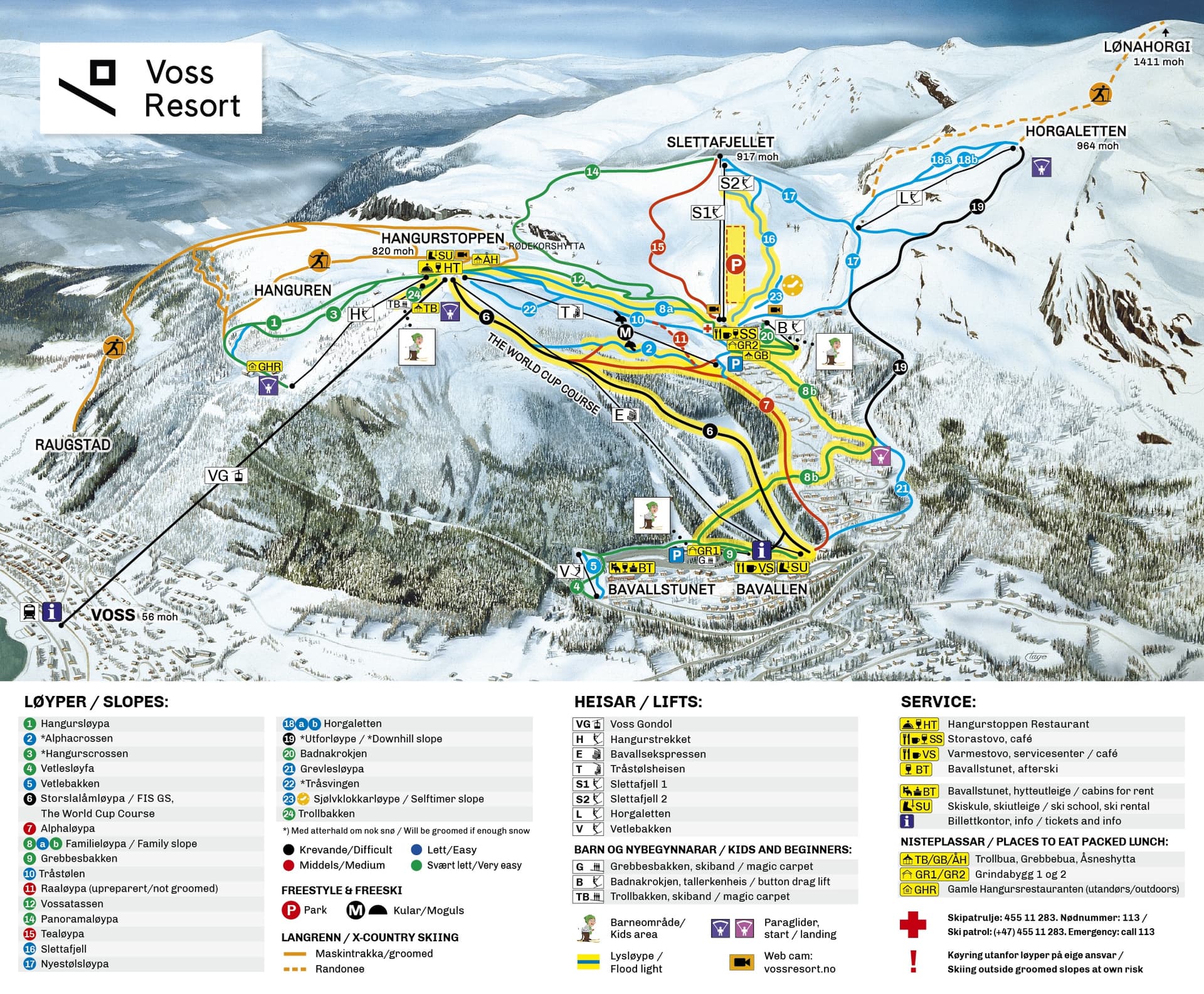 Voss ski map